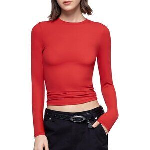 Women's Ruby Long Sleeve T Shirts Crew Neck Slim Fit Sexy Collection